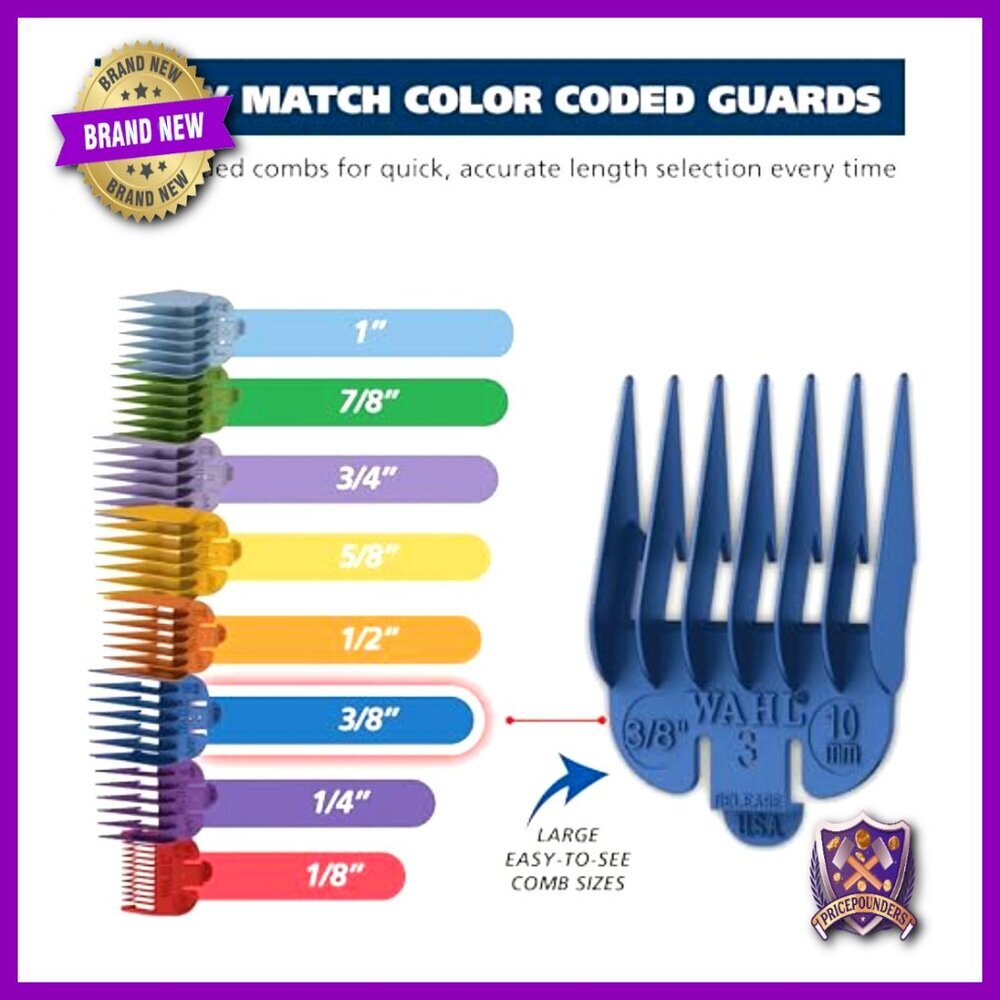Cordless Hair Clipper & Trimmer Set Rechargeable Easy Color-Coded Guide Combs - Picture 3 of 6